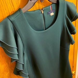 Tommy Hilfiger Dark Green Ruffle Sleeve Dress